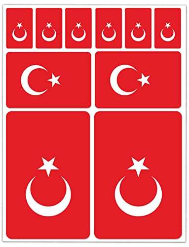 SkinoEu 10 x Vinyl Aufkleber Autoaufkleber Stickers Türkei Turkey Türkisch Flagge Fahne Auto Motorrad Fahrrad Scooter Fenster D 19