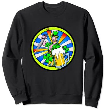 Chope irlandaise trèfle avec bière | Saint Patrick Sweatshirt