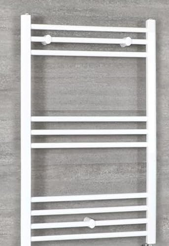 Turkish Zone 500mm wide x 700mm high Heated Towel Rail Straight Flat White Bathroom Warmer Radiator Rack Central Heating UK