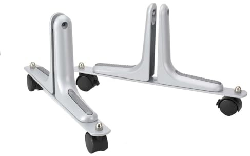 NICCOO 2-Pack Partition Frame Base with Wheels Room Divider Screen Holder, Adjustable Aluminum Alloy Room Divider Feet Movable Wheel Privacy Screen Protector Holder for Bedroom Office