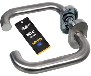 NAJDER Edelstahl Türgriff, Türgriff Innen, Doppelseitiger Türgriff, Türgriff-Satz, Handgriff Tür, Griff für Tür, Ovale Form, Ovales Schild, INOX A2, AISI 304