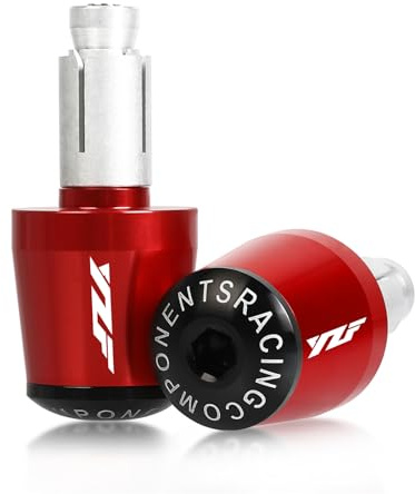 YIEBA 2 Stück Motorrad Lenkerendkappe für YZF R1 R3 R6 R6S R7 R125 R25 600R Lenkergewichte 22 mm Motorrad Lenkerendkappen (rot)