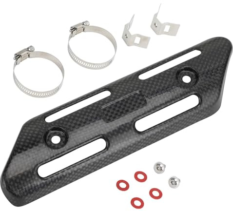 JFG RACING Protector Termico Silenciador Moto,Fibra Carbono Universal | Paracalore Scarico Protezione Tubo Scarico Moto para Motocross Scooter Quad ATV Dirt Bike Pit Bike Moto de Calle