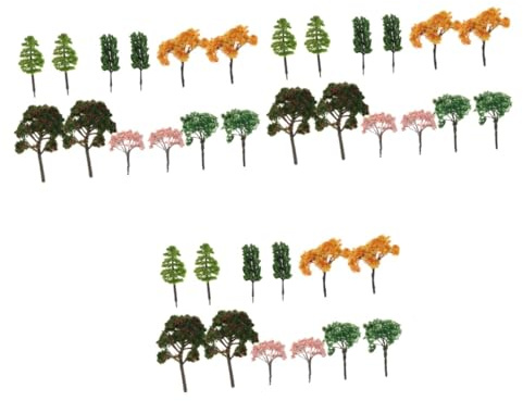 STOBOK 36pièces Arbres Miniatures Lot de Modèles Arbres Artificiels pour Décoration De Diorama Comprend Pêchers Pommiers Chênes Et Cerisiers pour Paysages Et Bricolage