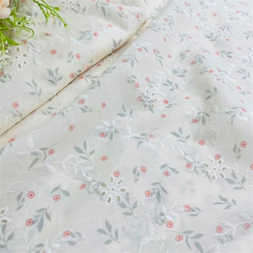Whakano Blumenmuster Baumwollstoff Stoffe zum Nähen 1Yard X 123CM,Dekostoff zum Nähen Kleidungsstücken DIY Basteln Handwerken Dekor,Vorhangstoff,Sofa,Tischdecke Dekoration,Rosa J
