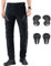 CTBQiTom Pantalón Moto para Hombre y Mujere con Protección, Pantalón de Moto Impermeable y Transpirable con Coraza Desmontable CE,Negro,L