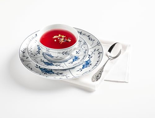 Seltmann Weiden 4052212141459 Teeservice 18-teilig groß, Teeobertasse, Untertasse, 6X Frühstücksteller, Porzellan