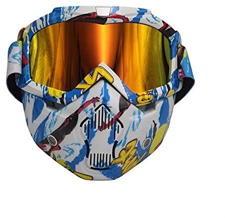Motorradbrille Fahrbrille Motorrad-Goggles Motocross-Gläser mit Maske Skibrille Männer Frauen Moto Motorrad Schmutz-Bike atv(04)