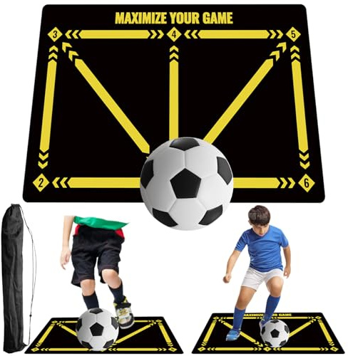 YOUYIKE Tappetino da Calcio per Allenamento, Borsa Portaoggetti, 60 x 90 cm Tappetino Calcio, Silenzioso, Antiscivolo per Allenamento, Regali per gli Appassionati E Bambino di Calcio
