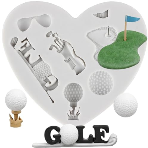 YANQINMS Golf Silicone Mold Golf Balls Chocolate Candy Fondant Molds For Cake Decorating Cupcake Topper Gum Paste Polymer Clay