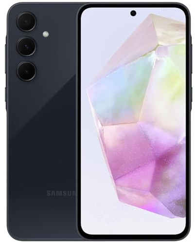 SAMSUNG Galaxy A35 5G (128 Go, 6 Go) AMOLED 6,6 120 Hz, triple caméra 50 MP, 5G/4G LTE (entièrement débloqué pour T-Mobile, Verizon, Global), modèle international A356E/DS (avec carte SD 256 Go, bleu