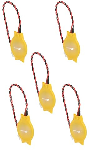 SIMPLETEK - 5 x CR2016 3V-batterier med 2-stifts kabel, BIOS CMOS-batteri med datorkontakt