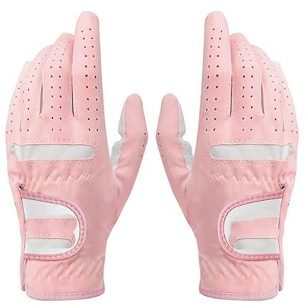 MAYANGYANG Golfhandschuhe 1 Paar Professionelle Atmungsaktive Himmel Blau Weichen Stoff for Frauen Links Und Rechts Golfhandschuhe Damen(Pink 1 Pair,Size 19)