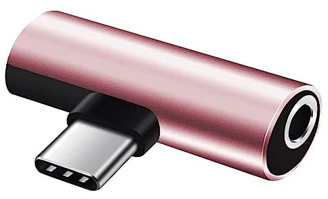 FUXIU 2en1 USB C a 3.5mm Adaptador de Auriculares Portátil Tipo C a Convertidor de Auriculares USB C a Dongle de Audio Auxiliar