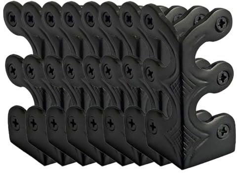 Sockelleisten-Eckenschutz aus massivem Messing, Metall-Eckschutz for Fußleisten, dekorativer Vintage-Eckenschutz aus Metall for Fußleisten, Holzkisten und Schranktüren(Black,8pcs)