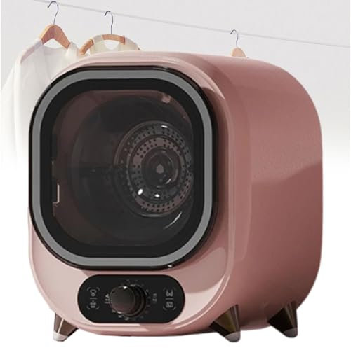 LYFDPN Secadora pequeña de volteo, Mini Secadora de Tambor Mini ventilada de 0.8 kg con Revestimiento de Acero Inoxidable, Temporizador de 180 Minutos y (Pink)