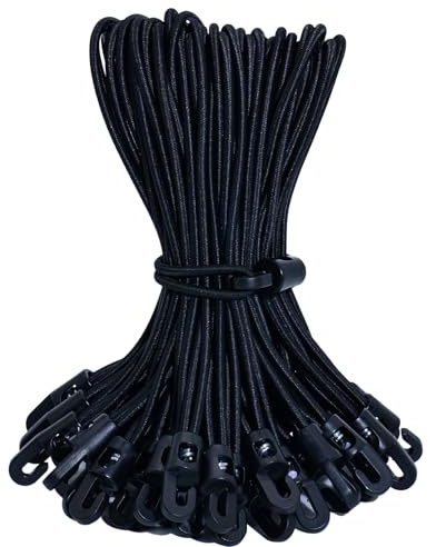 YUNSHANGHE 25 Stück Spanngummi mit Haken, 20cm Expander mit Haken, Gummispanner mit Haken, Multifunktional Planenspanner für Planen Plakate Zelt Banner Pavillions, Schwarz