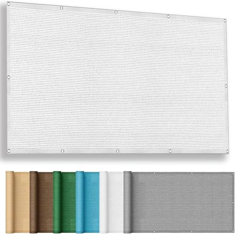 Vele Parasole da Giardino 3.4 x 3.6 m Traspirante, Raggi Uv, Antistrappo Vela Ombreggiante Traspirante Antivento Robusto e Stabile per Serre Carport Cortili, Bianco