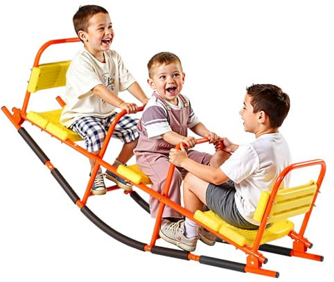 VEVOR Altalena per bambini, capacità di carico di 90 kg, altalena a dondolo in metallo con maniglie, altalena per bambini dai 3 anni in su, attrezzatura da gioco per esterni per prato, cortile,