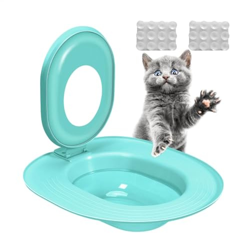 Katzentoiletten Training - Stubenreinheit Lernhilfe für Kätzchen | Kippschutz Katzen Toilettentrainer Set Für Zuhause Wohnung Badezimmer