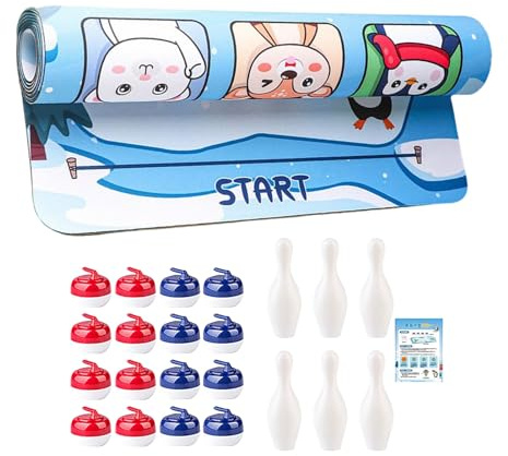 Tisch Curling Game - Wettbewerbsbrettspiel | Tabletop Curling Games | Lustige Party bevorzugt tragbares Spielzeug für Fans Kinder Studenten Erwachsene Freunde Enthusiast Mädchen