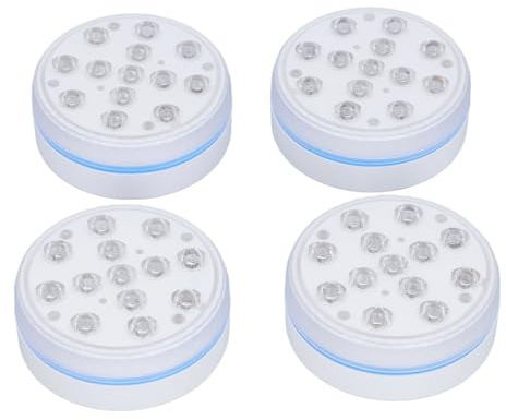 ZASCHMOY Helle Leuchter des LED -LED -Pools 4PCs Inground Water of Washerd Swimming Pool Lights mit Fernbedienung, Magneten und Saugnäpfeln für Unterwasserbeleuchtung