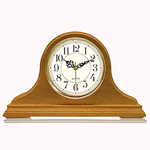 Horloge de cheminée en bois massif de style vintage silencieuse à piles pour décoration de salon, décoration idéale pour toute maison