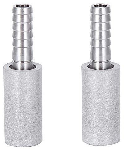 Fdit 304 Stainless Steel Diffusion Stone, 2 Pcs Oxygen Aeration Stone with 1/4 Inch Barb for Home Brewing 48mm Wort Carbonation Beer Soda Water Oxygenation