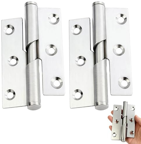 1Pair Door Hinges Rising Butt Lift Off Door Hinge 3 Inch /75mm Heavy Duty Stainless Steel Door Hinges Lift-Off Design Rust-Resistant Hinges for Internal & External Doors 2Pack (Left Handed)