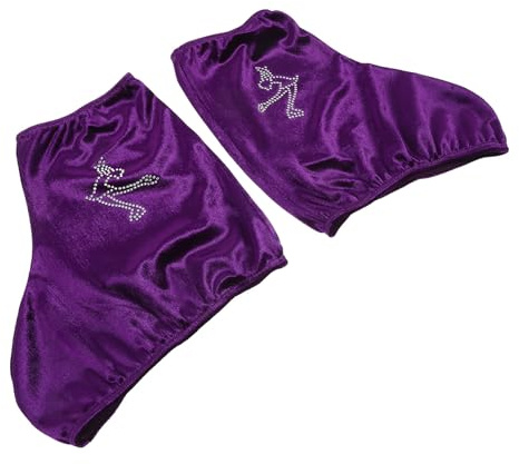minkissy Housses de Protection Élastiques en Polyester pour Patins à Glace et Roller, Adaptées la Plupart des Tailles, pour Patinage en Extérieur, Couleur Pourpre