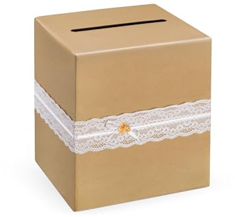 Geldbox für Hochzeitskarten Geschenkebox Hochzeitsfeier Zubehör (Braun)