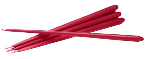 Stoff Nagel Taper Candles by Ester & Erik (Box w/6 pcs) - red, 29x1,3cm