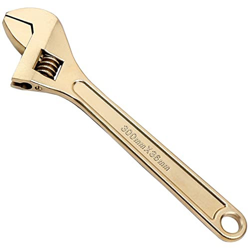 WEDO Verstellbarer Schraubenschlüssel,Nicht funkelnd Rollgabelschlüssel,max. Maulweite 55mm,Länge 450mm(18 Zoll),Einmaulschlüssel aluminium bronze,BAM/FM-Zertifikat,DIN Norm