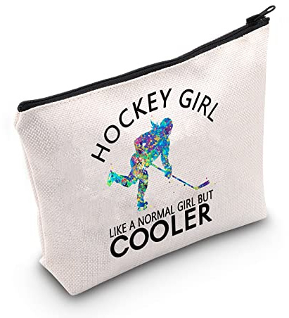 TSOTMO Hockey-Sporttasche mit Reißverschluss, Eishockey-Geschenk, Hockey-Design, Hockey wie eine normale aber Kühltasche für Damen (Hockey-Tragetasche), Hockey-Mädchen, 23.5 cm x 17 cm