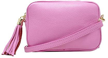 Tracollina Borsa Donna in Pelle Dollaro Italiana Borsetta a Spalla (Rosa)