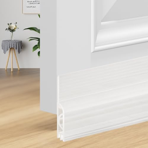 OXRQ Door Draft Stopper for Bottom of Door, Door Sweep Draft Blocker Weather Stripping Doors Seal Easy Adhesive Installation Save Energy Soundproofing Cold Air Insulation (39,Transparent)