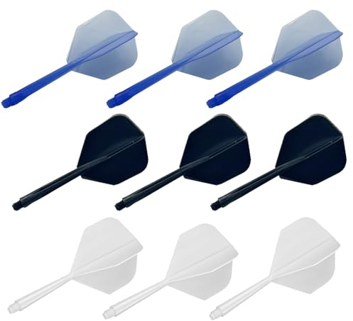 9-delat dartset av flygningar och skaft personlig, ett stycke, integrerad plasttillbehör, okrossbar, 2-i-1-kombination av dartflygningar och skaft