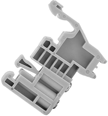 Fermo per Guida DIN, 50 Tappi Terminali per Morsettiera per Guida DIN 35 Mm, Fissaggio a Vite, Materiale Plastico per Guida DIN 35 Mm, Morsettiere per Circuito di Terra