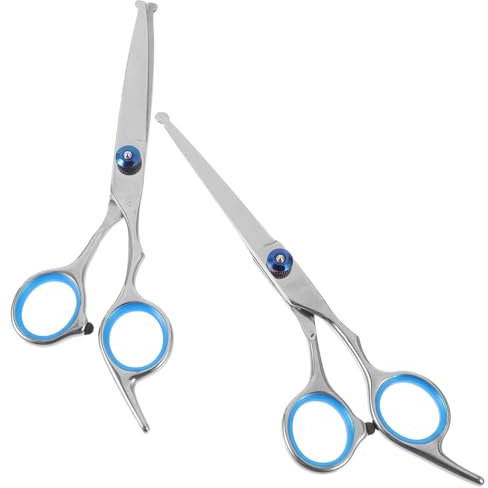 Baluue 2 Stück 4,5 Tierhaarschneider Rostfreie Haustier Friseurschere mit Rundem Kopf für Hund und Katze Professionelles Grooming Tool für Zuhause