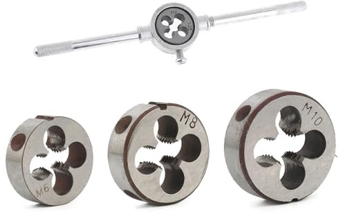 Schneideisen, Aussengewindeschneider, Gewindeschneideise, Geeignet zum Erstellen von Außengewinden mit Abgerundeter Außenkontur, Ermöglicht Präzises Gewindeschneiden, 3 Stück