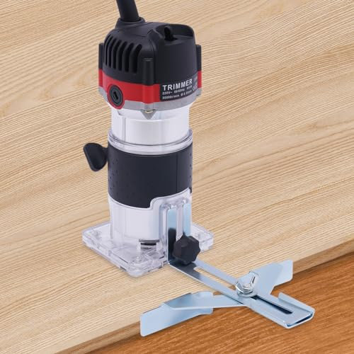 Fresa elettrica per legno a mano, 800 W, fresa per legno, fresatrice elettrica, fresatrice a mano singola, 30000 giri/min, diametro trapano 6,35 mm, per fresa legno, scanalature in legno, lavorazione