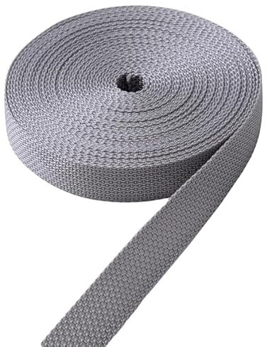 IdeaGenesis - Nastro per raccoglitori avvolgibili | Corda di ricambio per bobina morbida e rigida | Resistente ai raggi UV e all'abrasione (grigio piombo, nastro 20 mm)