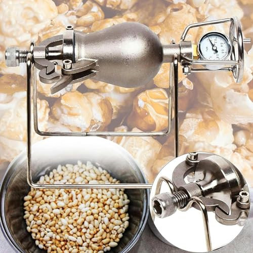 Popcorn Machine Popcorn Poppers,Popcorn with Gauge - Old Chinese Mini Popcorn Machine, Manual Crank Popcorn Maker, Slow Fire Warm Up Rising,Small 100ml