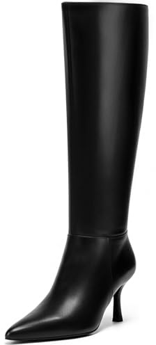 Vipost 3.3-inch Kitten Heel Boots for Women, Knee High Pointed Toe Boots for Women, Tall Long Boot Side Zipper, Fall Winter Fasion 2025