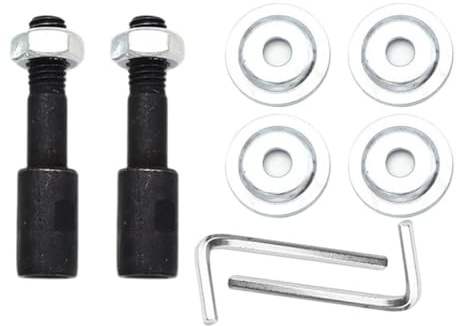 2-Piece Carbon Steel Extension Shaft for Bench Grinder, 8mm Inner Hole, Compatible with Polishing Wheels, Grinding Wheels, Wool Wheels, Wire Brush Wheels and Drill Chucks