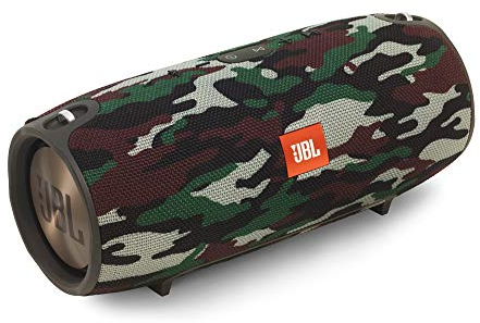 JBL Xtreme Spritzwasserfester Tragbarer Bluetooth Lautsprecher mit 10,000 mAh Akku, Dualem USB-Ladeanschluss und Freisprechfunktion - Camo