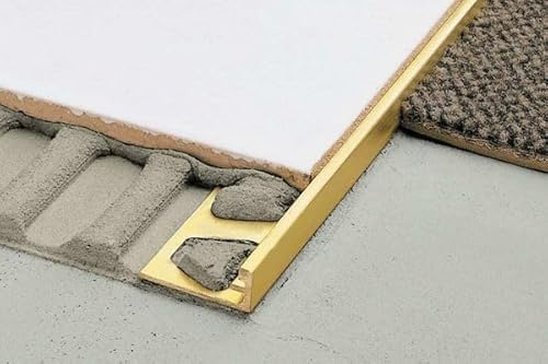 Schlüter®-SCHIENE-M125/100 1m Abschlussprofil H=12,5mm - spezielles Profil zum Abschluss der Außenkanten an Fliesenbelägen