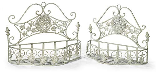 Moritz Metall Wandkörbe Pflanzkörbe 2er Set Paar Landhausstil Pflanzkorb Shabby Style