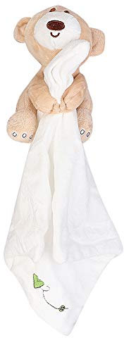 Zerodis Bär beschwichtigen Handtuch Baby Neugeborenen beschwichtigen Handtuch Infant Beruhigung Puppe beruhigende Handtücher Baby Schlaf Spielzeug Baby Bär beruhigende Spielzeug für Kinder(Weiß)