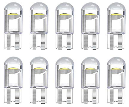 Makergroup 158 LED Bulb W5W 2825 168 192 194, T10 Wedge Base Bulbs 6000K Bright White for Car Side Marker Lights Dome Map Door Courtesy License Plate Taillight 0.5W 10-Pack